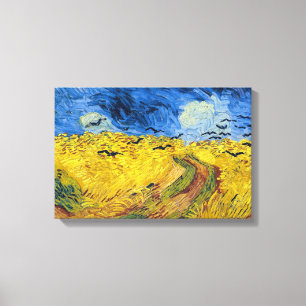 Vincent van Gogh - Korenveld met kraaien Canvas Afdruk