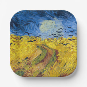 Vincent van Gogh - Korenveld met kraaien Papieren Bordje