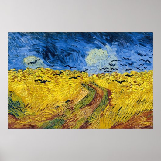 Vincent van Gogh - Korenveld met kraaien Poster (Voorkant)
