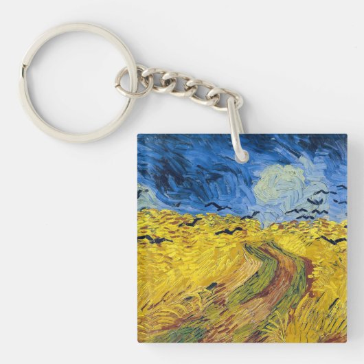 Vincent van Gogh - Korenveld met kraaien Sleutelhanger (Voorkant)