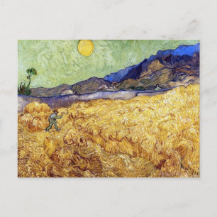 Vincent Van Gogh - Korenveld met maaier en zon Briefkaart