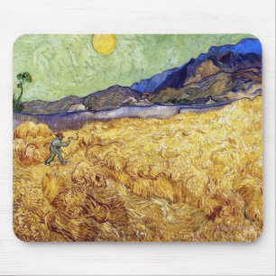 Vincent Van Gogh - Korenveld met maaier en zon Muismat
