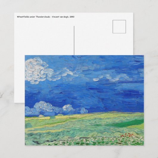 Vincent van Gogh - Korenvelden onder onweerslucht Briefkaart (Voorkant / Achterkant)