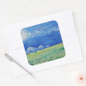 Vincent van Gogh - Korenvelden onder onweerslucht Vierkante Sticker (Envelop)