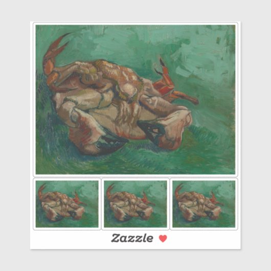 Vincent van Gogh, krab op zijn rug Sticker (Vel)