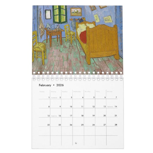 Vincent van Gogh Kunstmeesterwerken Kalender (Feb 2026)