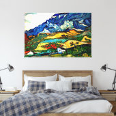 Vincent van Gogh kunstwerk, Les Alpilles Canvas Afdruk (Insitu (Slaapkamer))