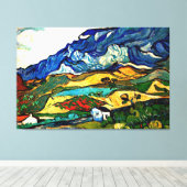 Vincent van Gogh kunstwerk, Les Alpilles Canvas Afdruk (Insitu (Houten vloer))