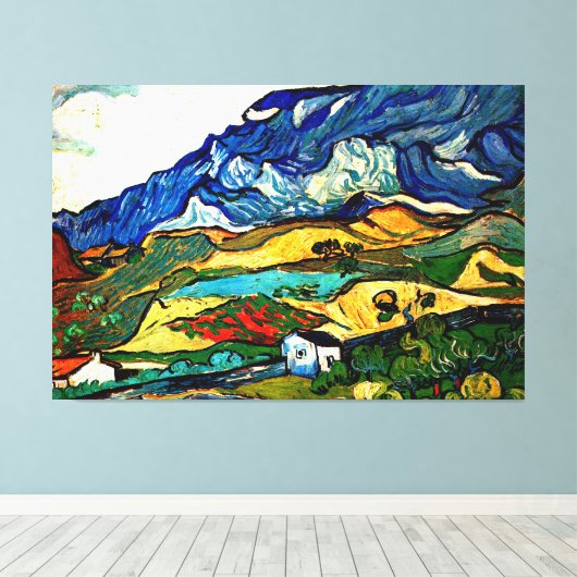 Vincent van Gogh kunstwerk, Les Alpilles Canvas Afdruk (Insitu (Houten vloer))