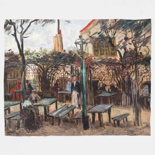 Vincent Van Gogh - La Guinguette op Montmartre Fleece Deken (Voorkant (Horizontaal))