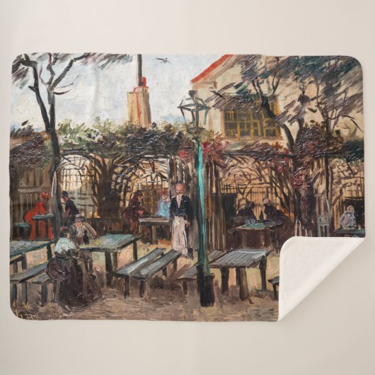 Vincent Van Gogh - La Guinguette op Montmartre Sherpa Deken (Voorkant (horizontaal))