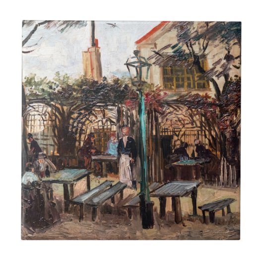 Vincent Van Gogh - La Guinguette op Montmartre Tegeltje (Voorkant)