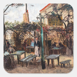 Vincent Van Gogh - La Guinguette op Montmartre Vierkante Sticker