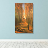 Vincent van Gogh - Laan met populieren in herfstti Canvas Afdruk (Insitu (Houten vloer))