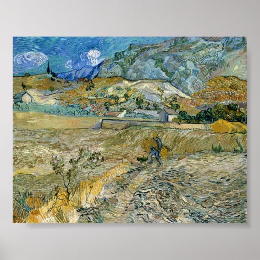 Vincent van Gogh Landscape in Saint-Rémy Poster (Voorkant)