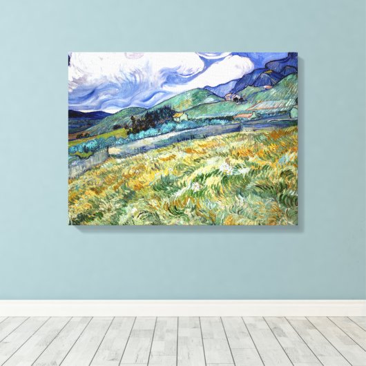 Vincent van Gogh Landscape uit Saint-Remy Canvas Afdruk (Insitu (Houten vloer))