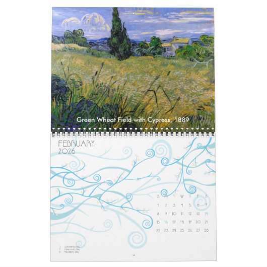 Vincent van Gogh Landscapes  Fine Art Kalender (Feb 2026)