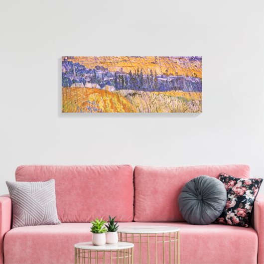 Vincent van Gogh - Landschap bij Auvers in de rege Canvas Afdruk (Insitu (Woonkamer))