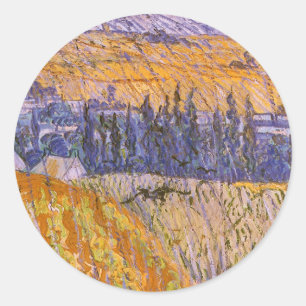 Vincent van Gogh - Landschap bij Auvers in de rege Ronde Sticker