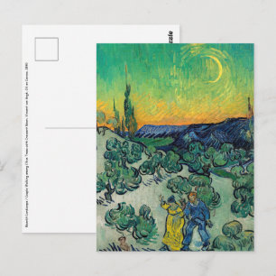 Vincent van Gogh - Landschap bij maanlicht met kop Briefkaart