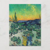 Vincent van Gogh - Landschap bij maanlicht met kop Briefkaart (Voorkant)