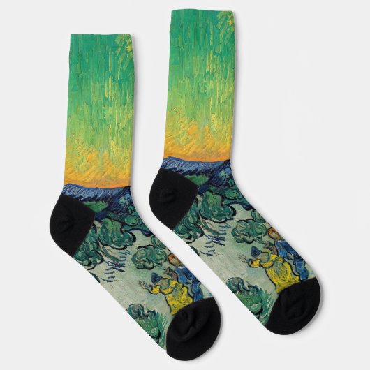 Vincent van Gogh - Landschap bij maanlicht met paa Sokken (Rechts)