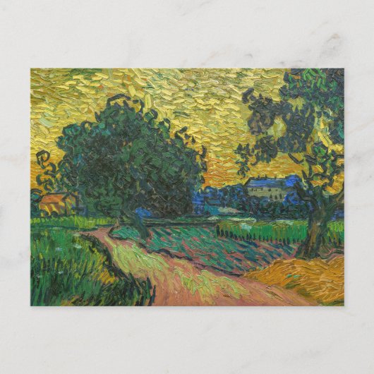 Vincent van Gogh - Landschap bij schemering Briefkaart (Voorkant)