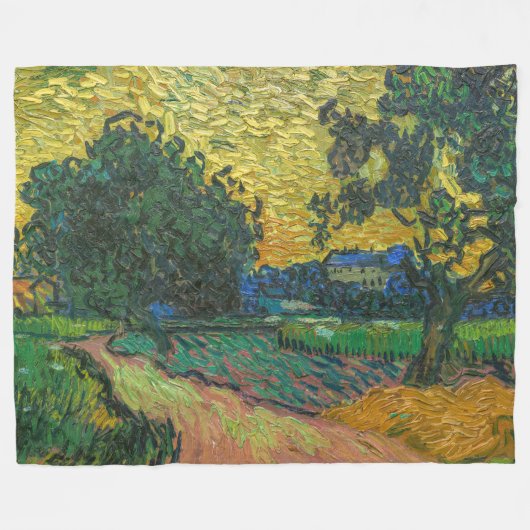 Vincent van Gogh - Landschap bij schemering Fleece Deken (Voorkant (Horizontaal))