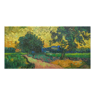 Vincent van Gogh - Landschap bij schemering Foto Afdruk