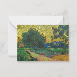 Vincent van Gogh - Landschap bij schemering Notitiekaartje