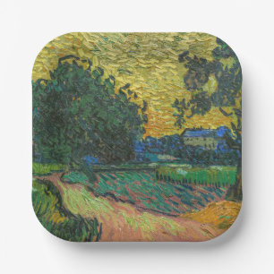 Vincent van Gogh - Landschap bij schemering Papieren Bordje