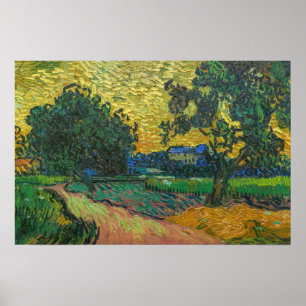 Vincent van Gogh - Landschap bij schemering Poster