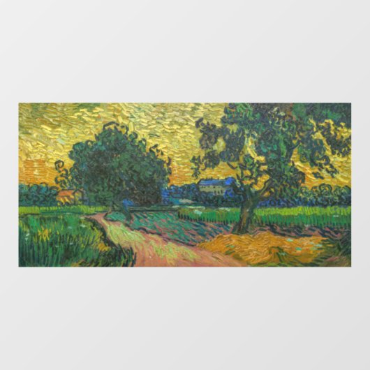 Vincent van Gogh - Landschap bij schemering Raamsticker (Vel)