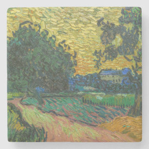 Vincent van Gogh - Landschap bij schemering Stenen Onderzetter