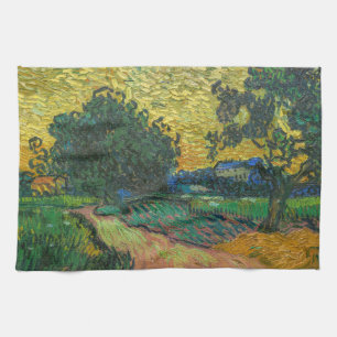 Vincent van Gogh - Landschap bij schemering Theedoek
