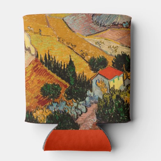 Vincent van Gogh - Landschap, Huis en ploegenman Blikjeskoeler (Achterkant)