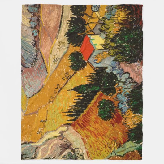 Vincent van Gogh - Landschap, Huis en ploegenman Fleece Deken (Voorkant)
