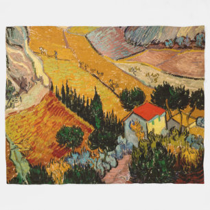 Vincent van Gogh - Landschap, Huis en ploegenman Fleece Deken