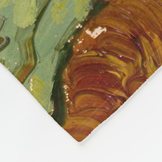 Vincent van Gogh - Landschap, Huis en ploegenman Fleece Deken (Hoek)