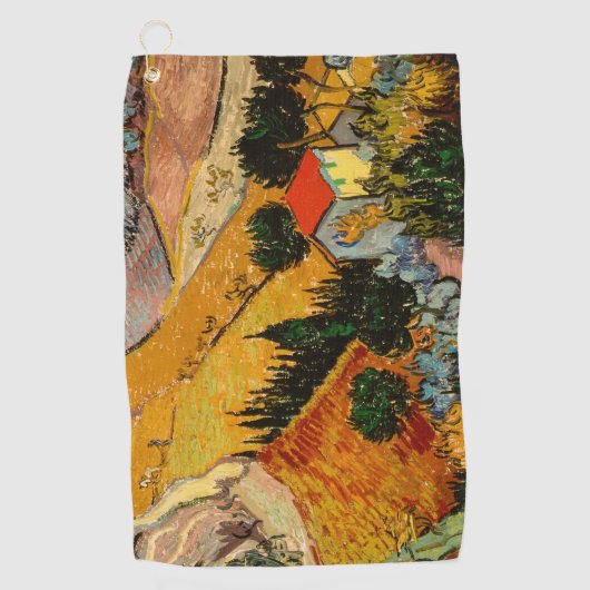 Vincent van Gogh - Landschap, Huis en ploegenman Golfhanddoek (Voorkant)