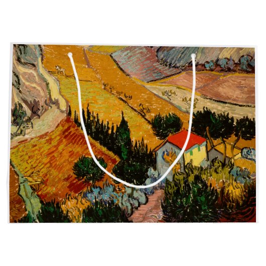 Vincent van Gogh - Landschap, Huis en ploegenman Groot Cadeauzakje (Achterkant)
