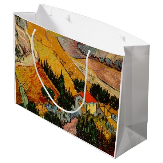 Vincent van Gogh - Landschap, Huis en ploegenman Groot Cadeauzakje (Achterkant Gekanteld)