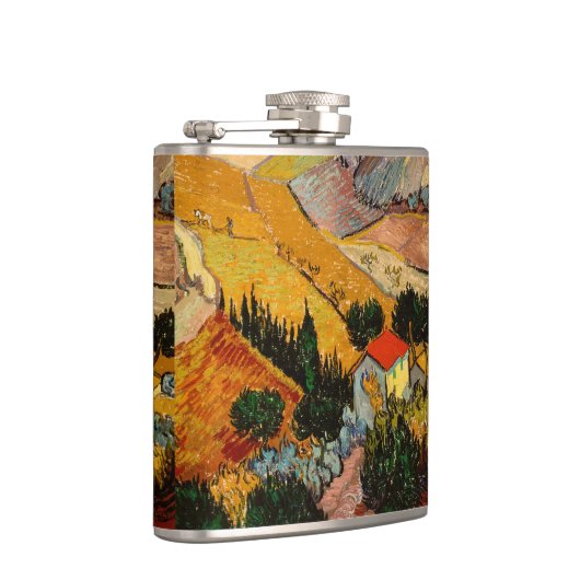 Vincent van Gogh - Landschap, Huis en ploegenman Heupfles (Rechts)