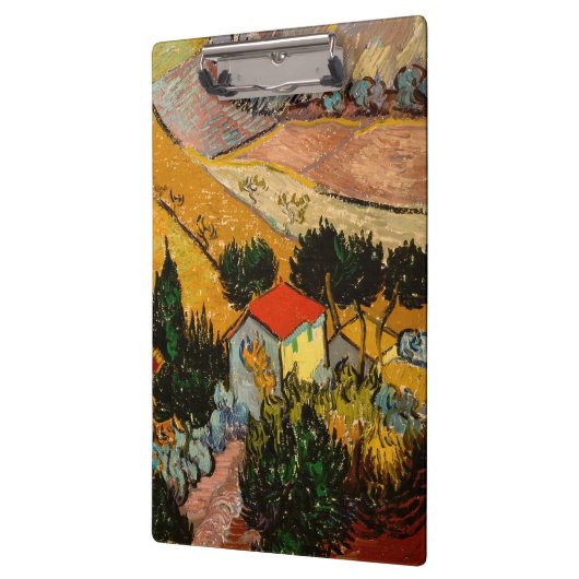 Vincent van Gogh - Landschap, Huis en ploegenman Klembord (Links)