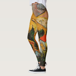 Vincent van Gogh - Landschap, Huis en ploegenman Leggings