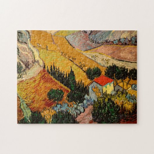 Vincent van Gogh - Landschap, Huis en ploegenman Legpuzzel (Horizontaal)