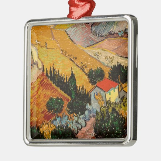Vincent van Gogh - Landschap, Huis en ploegenman Metalen Ornament (Links)