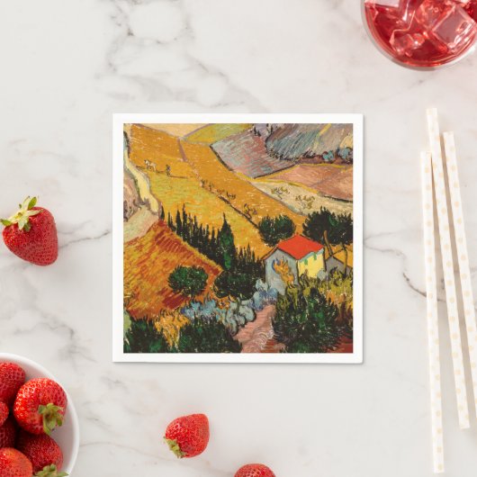 Vincent van Gogh - Landschap, Huis en ploegenman Servet (Insitu)