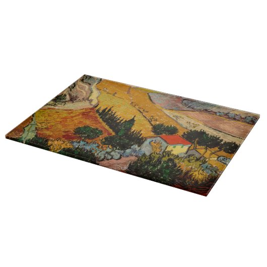 Vincent van Gogh - Landschap, Huis en ploegenman Snijplank (Hoek)