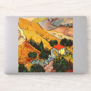 Vincent van Gogh - Landschap, Huis en ploegenman Sticker